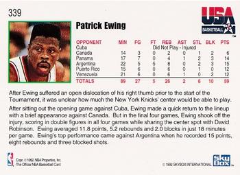 1992-93 Hoops #339 Patrick Ewing Back