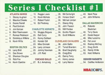 1992-93 Hoops #348 Series I Checklist #1 Front