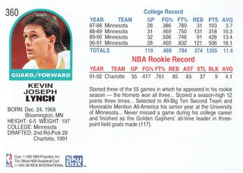 1992-93 Hoops #360 Kevin Lynch Back