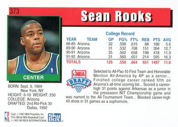 1992-93 Hoops #373 Sean Rooks Back