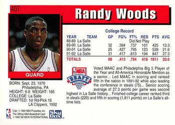 1992-93 Hoops #407 Randy Woods Back