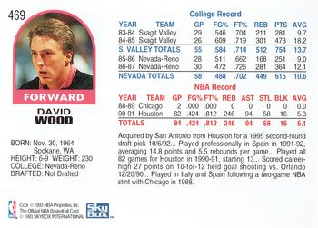 1992-93 Hoops #469 David Wood Back