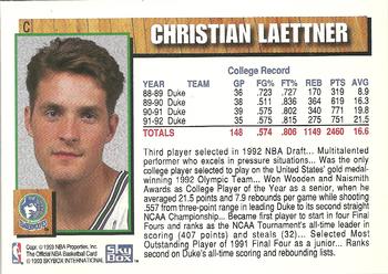 1992-93 Hoops - Draft Redemption #C Christian Laettner Back