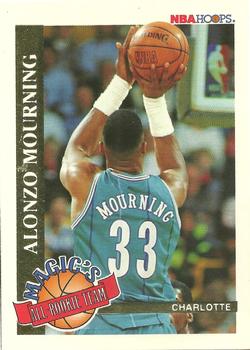 1992-93 Hoops - Magic's All-Rookie Team #2 Alonzo Mourning Front