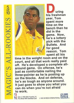 1992-93 Hoops - Magic's All-Rookie Team #5 Tom Gugliotta Back