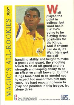 1992-93 Hoops - Magic's All-Rookie Team #6 Walt Williams Back