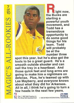 1992-93 Hoops - Magic's All-Rookie Team #7 Todd Day Back