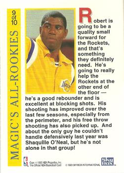 1992-93 Hoops - Magic's All-Rookie Team #9 Robert Horry Back