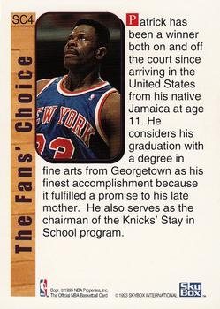 1992-93 Hoops - Supreme Court #SC4 Patrick Ewing Back