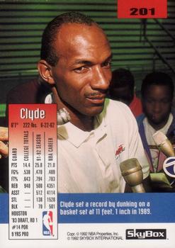1992-93 SkyBox #201 Clyde Drexler Back