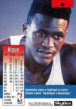 1992-93 SkyBox #8 Dominique Wilkins Back