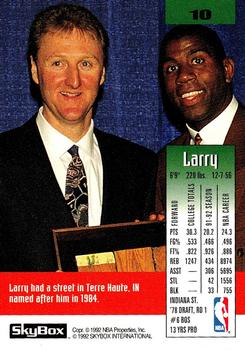 1992-93 SkyBox #10 Larry Bird Back