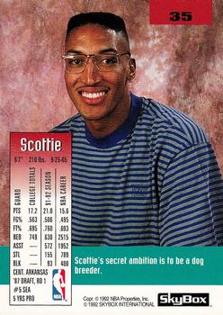 1992-93 SkyBox #35 Scottie Pippen Back