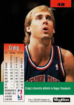 1992-93 SkyBox #40 Craig Ehlo Back