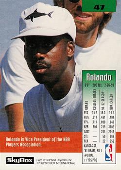 1992-93 SkyBox #47 Rolando Blackman Back