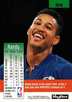 1992-93 SkyBox #55 Randy White Back
