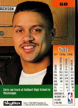 1992-93 SkyBox #60 Chris Jackson Back
