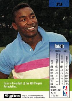 1992-93 SkyBox #73 Isiah Thomas Back
