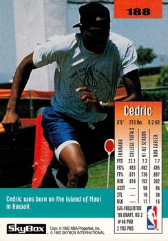 1992-93 SkyBox #188 Cedric Ceballos Back