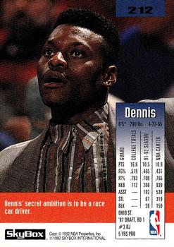 1992-93 SkyBox #212 Dennis Hopson Back