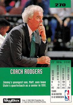 1992-93 SkyBox #270 Jimmy Rodgers Back