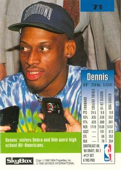 1992-93 SkyBox #71 Dennis Rodman Back