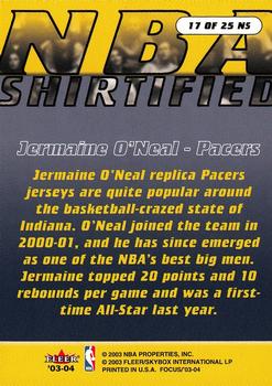 2003-04 Fleer Focus - NBA Shirtified Red #17 NS Jermaine O'Neal Back
