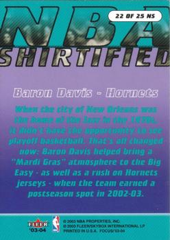 2003-04 Fleer Focus - NBA Shirtified Red #22 NS Baron Davis Back