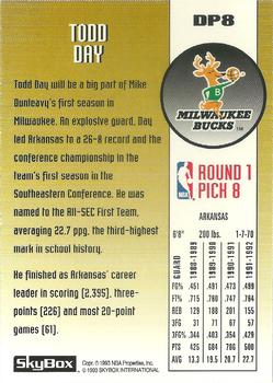 1992-93 SkyBox - Draft Picks #DP8 Todd Day Back