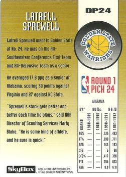 1992-93 SkyBox - Draft Picks #DP24 Latrell Sprewell Back