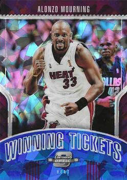 2018-19 Panini Contenders Optic - Winning Tickets Blue Cracked Ice #1 Alonzo Mourning Front