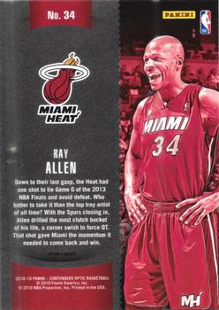 2018-19 Panini Contenders Optic - Winning Tickets Red Cracked Ice #34 Ray Allen Back