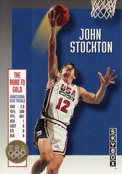 1992-93 SkyBox - Olympic Team #USA3 John Stockton Front