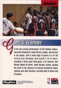 1992-93 SkyBox - Olympic Team #USA6 Larry Bird Back