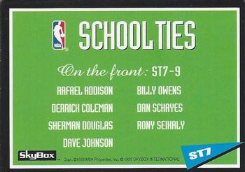 1992-93 SkyBox - School Ties #ST7 Rafael Addison / Dave Johnson Back