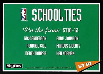 1992-93 SkyBox - School Ties #ST10 Nick Anderson / Kendall Gill Back