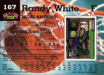 1992-93 Stadium Club #167 Randy White Back