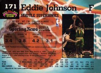 1992-93 Stadium Club #171 Eddie Johnson Back