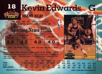 1992-93 Stadium Club #18 Kevin Edwards Back