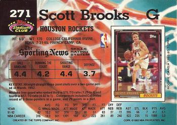1992-93 Stadium Club #271 Scott Brooks Back