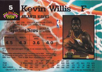 1992-93 Stadium Club #5 Kevin Willis Back