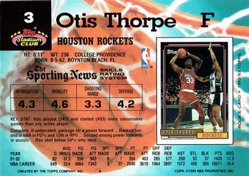 1992-93 Stadium Club #3 Otis Thorpe Back