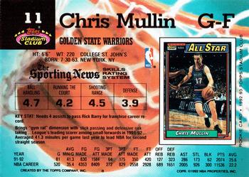 1992-93 Stadium Club #11 Chris Mullin Back