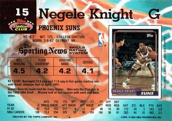 1992-93 Stadium Club #15 Negele Knight Back