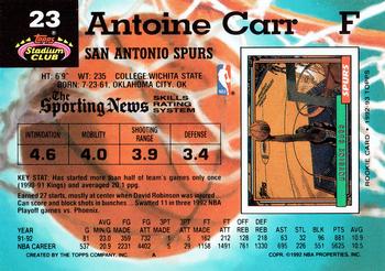1992-93 Stadium Club #23 Antoine Carr Back