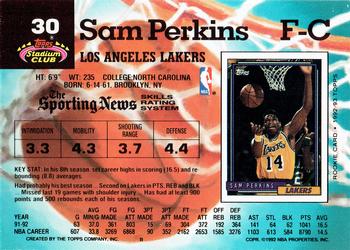 1992-93 Stadium Club #30 Sam Perkins Back