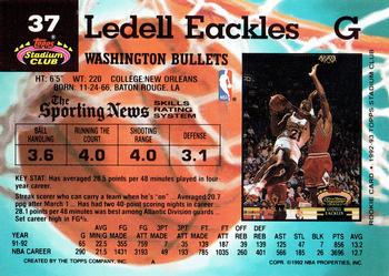 1992-93 Stadium Club #37 Ledell Eackles Back