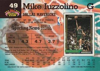 1992-93 Stadium Club #49 Mike Iuzzolino Back