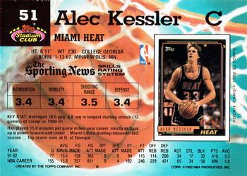 1992-93 Stadium Club #51 Alec Kessler Back