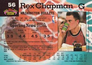1992-93 Stadium Club #56 Rex Chapman Back